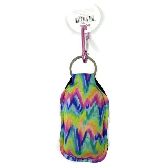 Care Cover Hand Sanitizer and Rainbow Tie Dye Holder Set Carabiner Clip On - Picture 6 of 6